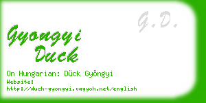 gyongyi duck business card